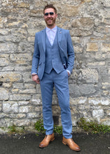 Load image into Gallery viewer, Cavani Wells Blue Tweed 3-Piece Suit
