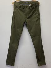 Load image into Gallery viewer, Chino Stretch Olive for men. Can be styled with formal shoes or casual trainers.
