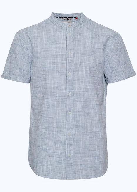 Cotton Pale Blue Grandad Shirt