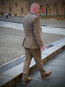 Cavani Albert Brown Tweed suit with a shirt for a formal occasion inspired by Peaky Blinders