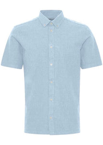 Short-Sleeve Cotton Shirt Pale Blue