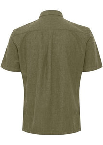 Short-Sleeve Cotton Shirt Olive