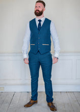 Load image into Gallery viewer, Marc Darcy Dion Tweed 2-Piece Suit with brown brogues and a crisp white shirt
