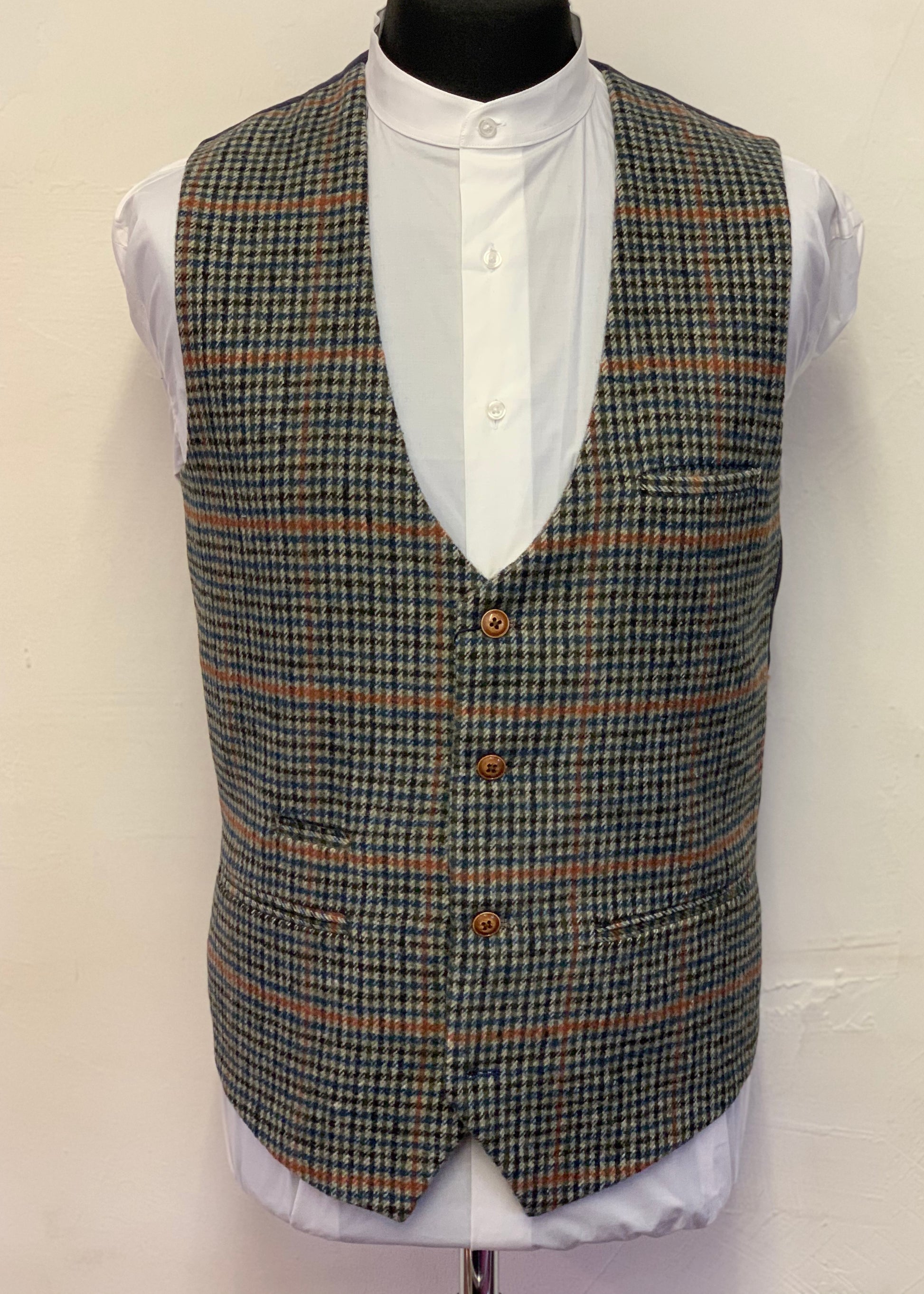 Marc Darcy Eddie Tweet Waistcoat worn here with white shirt