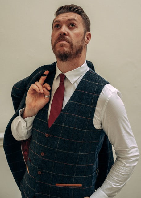 Marc Darcy Eton Tweed Check Waistcoat