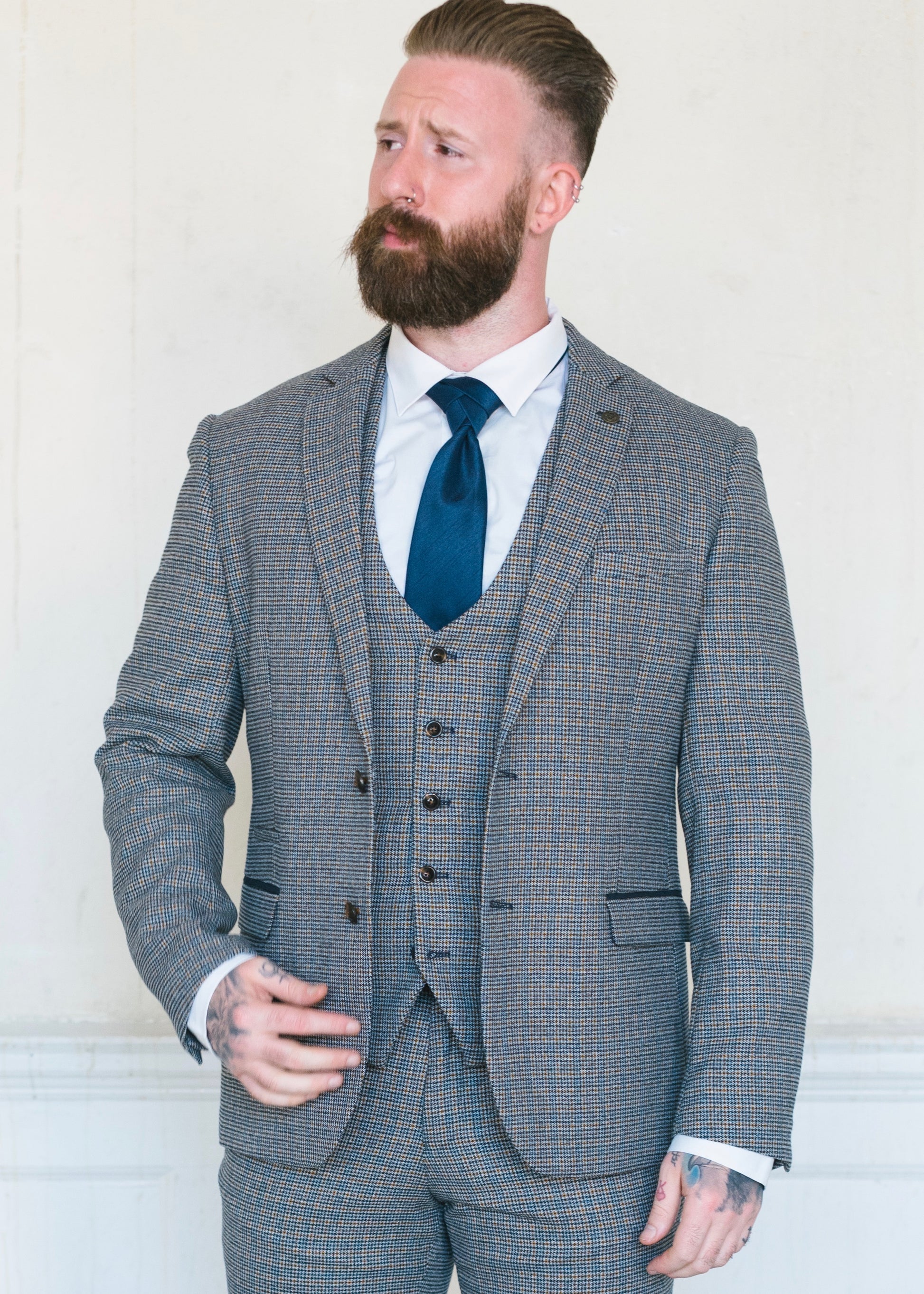 Marc Darcy Hardwick Checked Waistcoat Single Breasted SUAVE