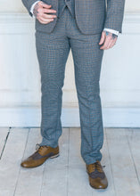 Load image into Gallery viewer, Marc Darcy Hardwick Checked Trousers styled with brown brogues
