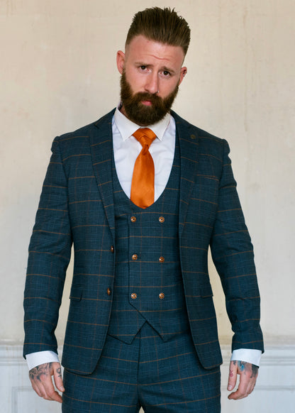 Marc Darcy Jenson Marine Checked Jacket & Waistcoat. Perfect wedding combo