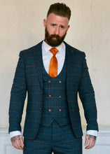 Load image into Gallery viewer, Marc Darcy Jenson Marine Checked Jacket &amp; Waistcoat. Perfect wedding combo
