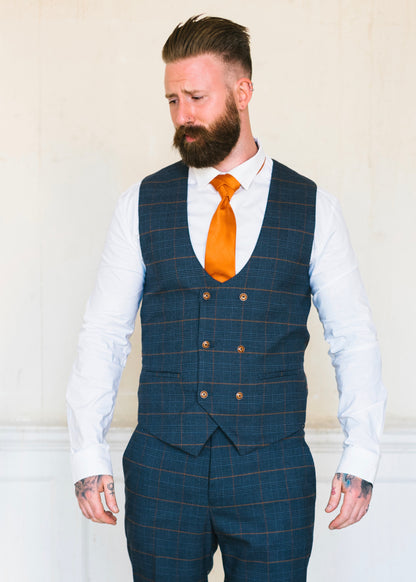 Marc Darcy Jenson Marine Checked Waistcoat