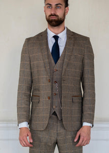 Marc Darcy Ted Tweed Jacket worn with matching waistcoat
