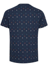 Load image into Gallery viewer, Navy patterned shirt back.
