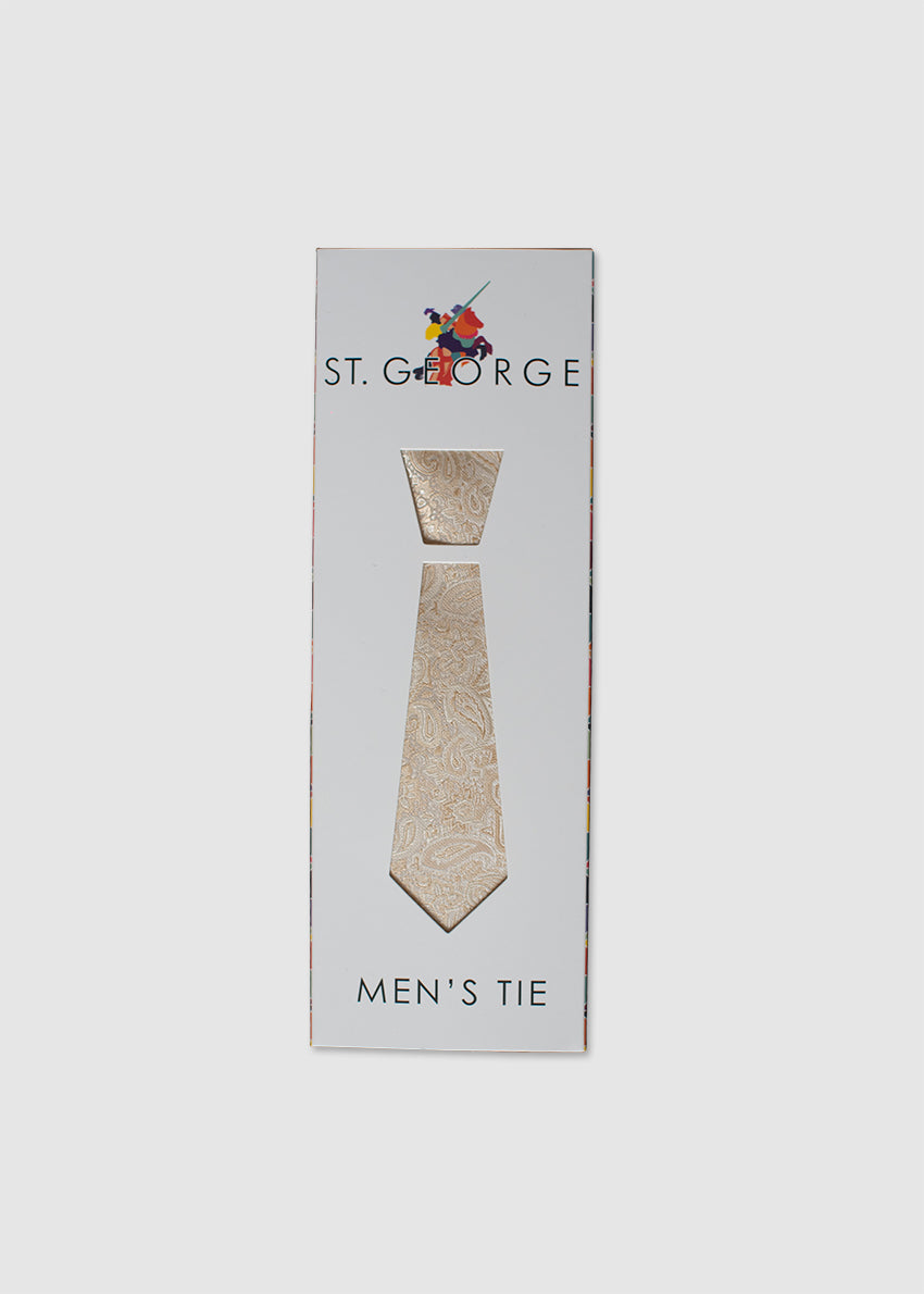 Paisley Patterned Tie Champagne