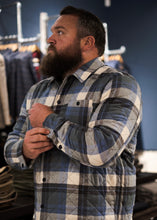 Load image into Gallery viewer, Quilted Lumberjack Overshirt Blue &amp; Turquoise
