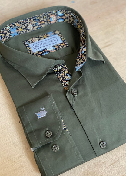 SUAVE OWL Olive Shirt