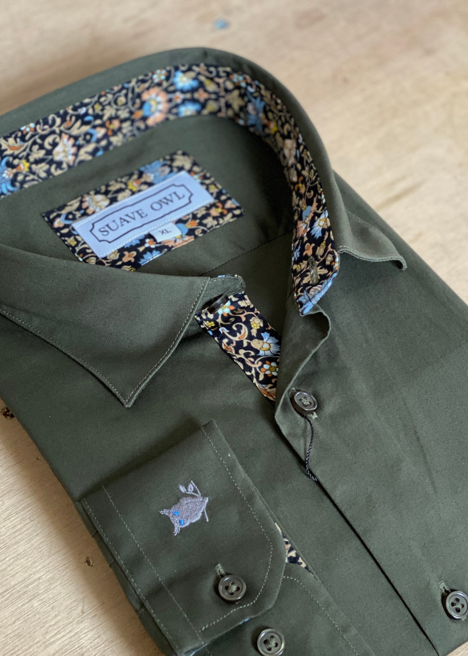 SUAVE OWL Olive Shirt