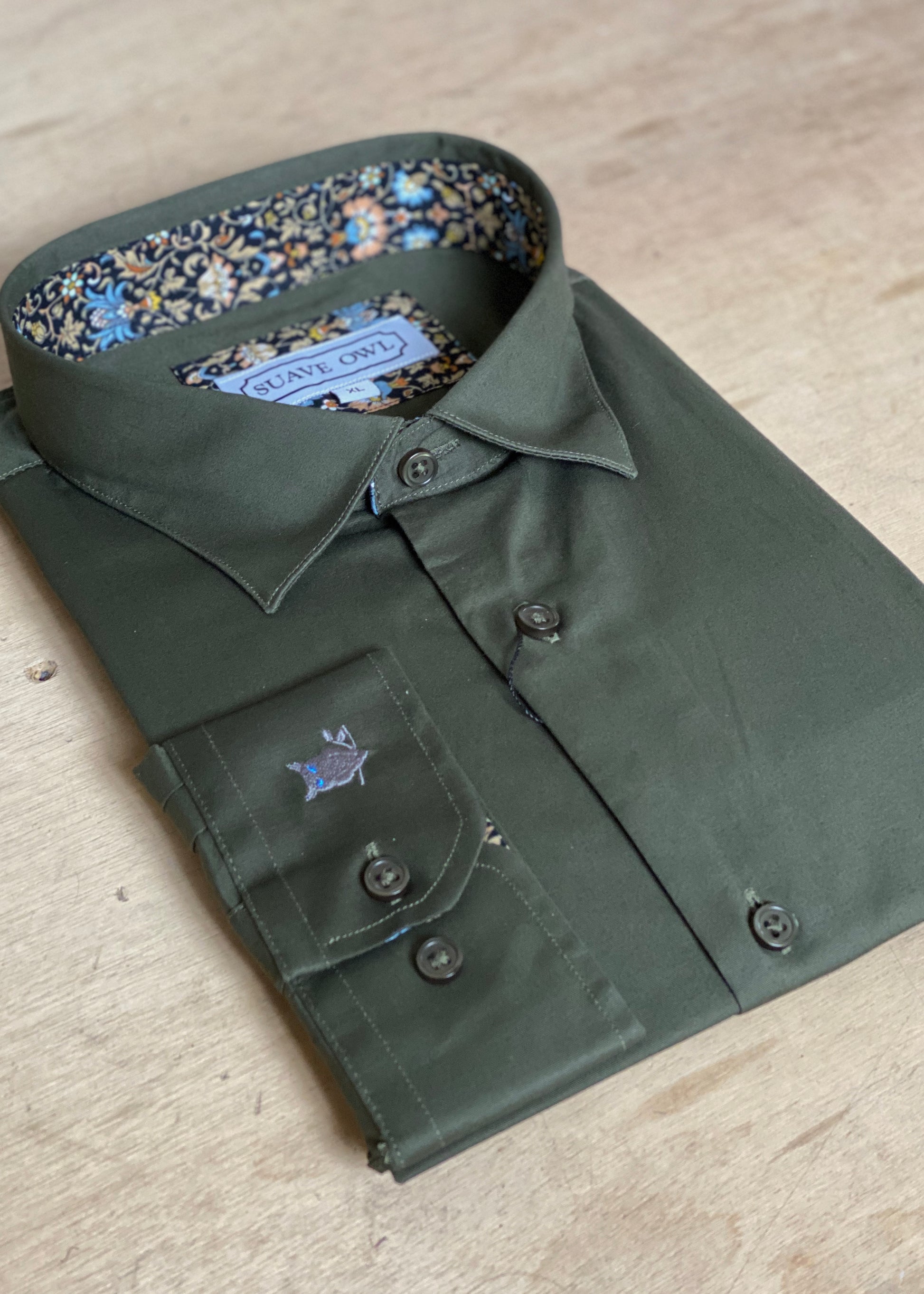 SUAVE OWL Olive Shirt