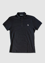 Load image into Gallery viewer, SUAVE OWL Polo Shirt Black Pique
