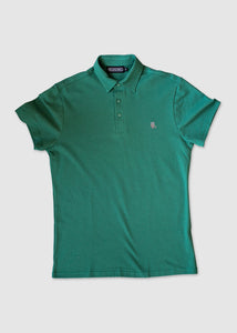 SUAVE OWL Polo Shirt Jade Green Pique Short Sleeves