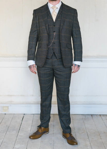 Skopes Leahy Brown Checked Waistcoat