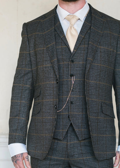 Skopes Leahy Brown Checked Waistcoat