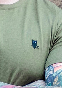 Suave Owl Olive Green T-Shirt