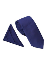 Load image into Gallery viewer, Twill Tie &amp; Pocket Square Airforce Blue Wedding
