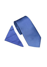 Load image into Gallery viewer, Twill Tie &amp; Pocket Square Blue Wedding
