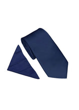 Load image into Gallery viewer, Twill Tie &amp; Pocket Square Navy Wedding
