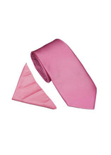 Load image into Gallery viewer, Twill Tie &amp; Pocket Square Pink Wedding
