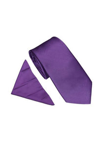 Twill Tie & Pocket Square Purple Wedding