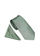 Load image into Gallery viewer, Twill Tie &amp; Pocket Square Sage Wedding
