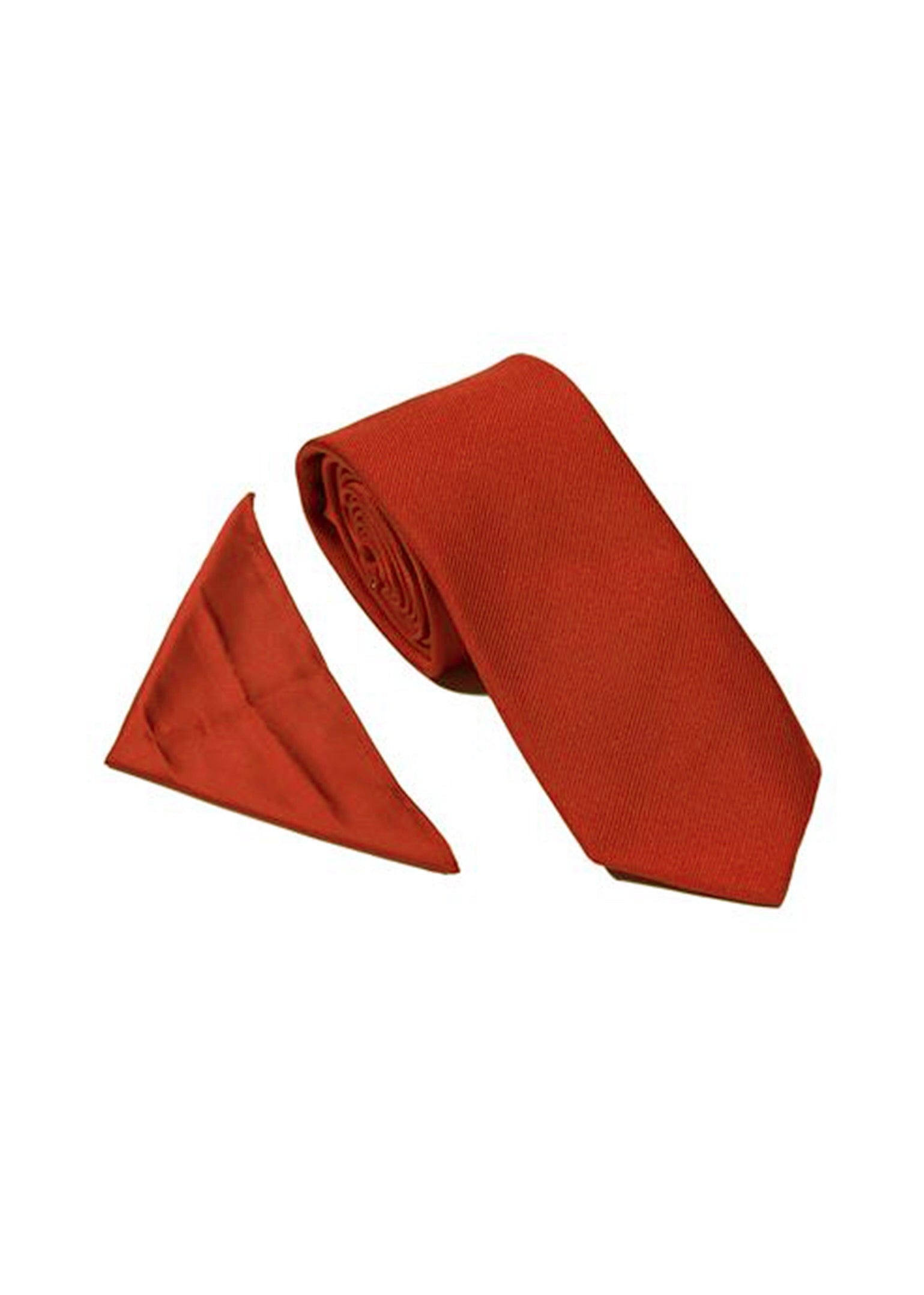 Twill Tie & Pocket Square Tangerine Wedding