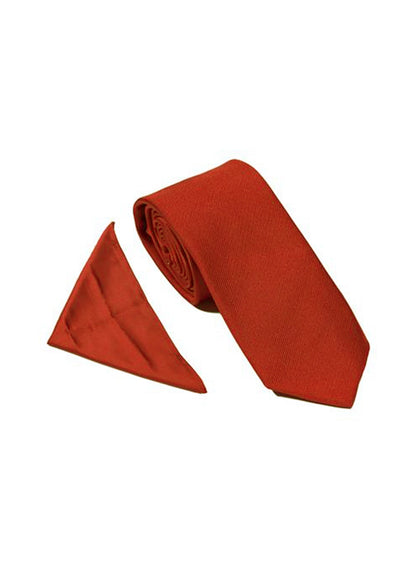 Twill Tie & Pocket Square Tangerine Wedding