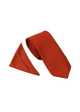 Load image into Gallery viewer, Twill Tie &amp; Pocket Square Tangerine Wedding
