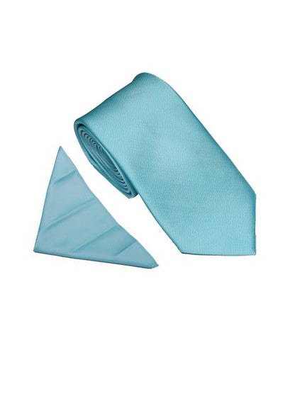 Twill Tie & Pocket Square Turquoise Wedding