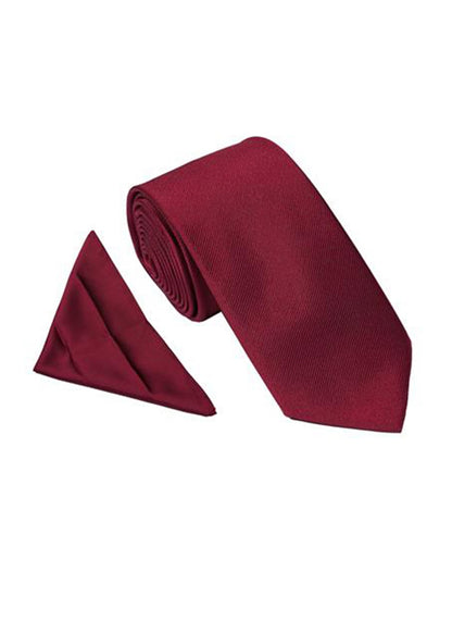 Twill Tie & Pocket Square Wine Wedding