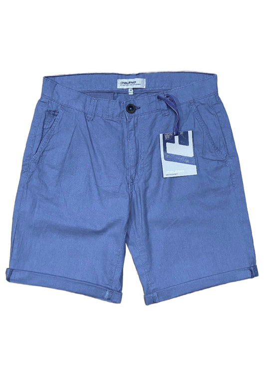 Woven Linen Blend Shorts Coral Blue