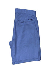 Woven Linen Blend Shorts Coral Blue