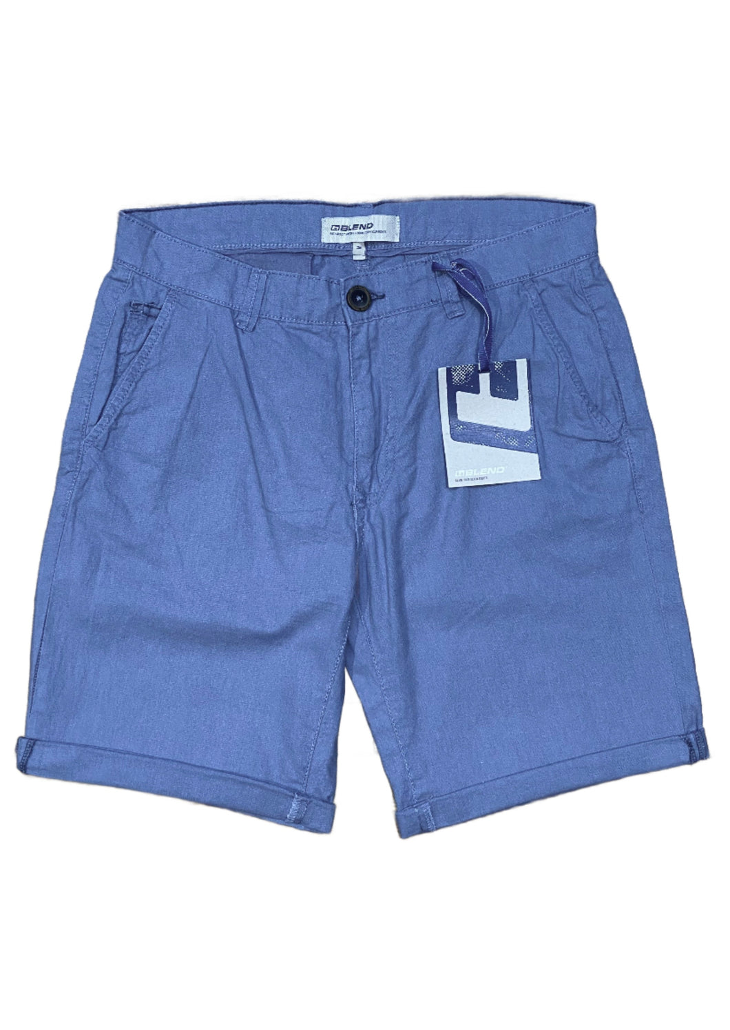 Woven Linen Blend Shorts Coral Blue