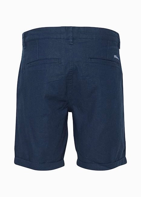 Woven Linen Blend Shorts Navy