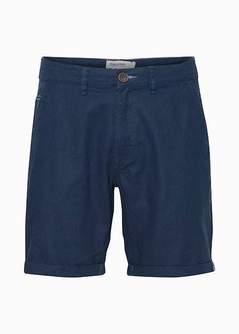 Woven Linen Blend Shorts Navy