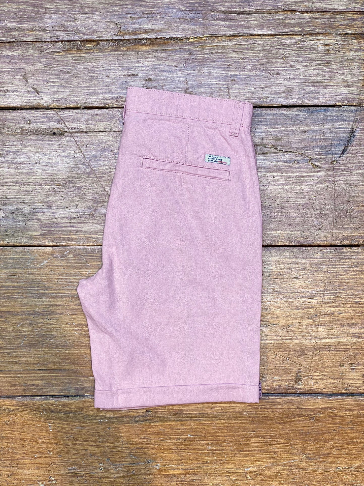 Woven Linen Blend Shorts Salmon Pink