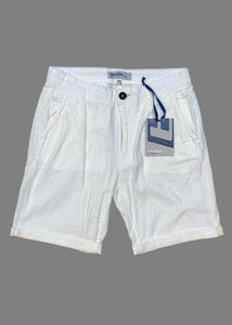 Woven Linen Blend Shorts White