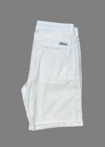 Woven Linen Blend Shorts White