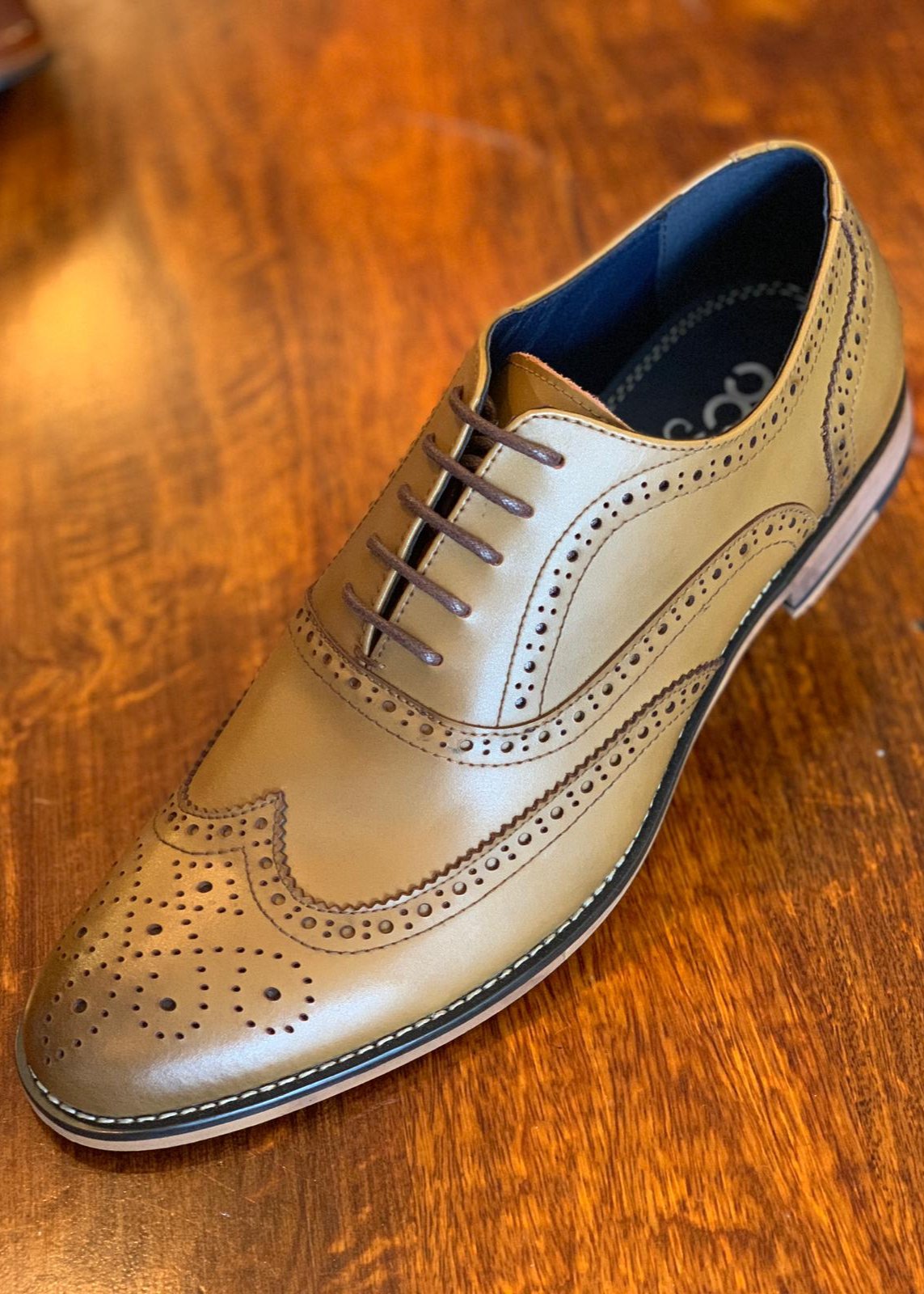 Classic Oxford Tan Brogue. Perfect footwear for a suit or jeans