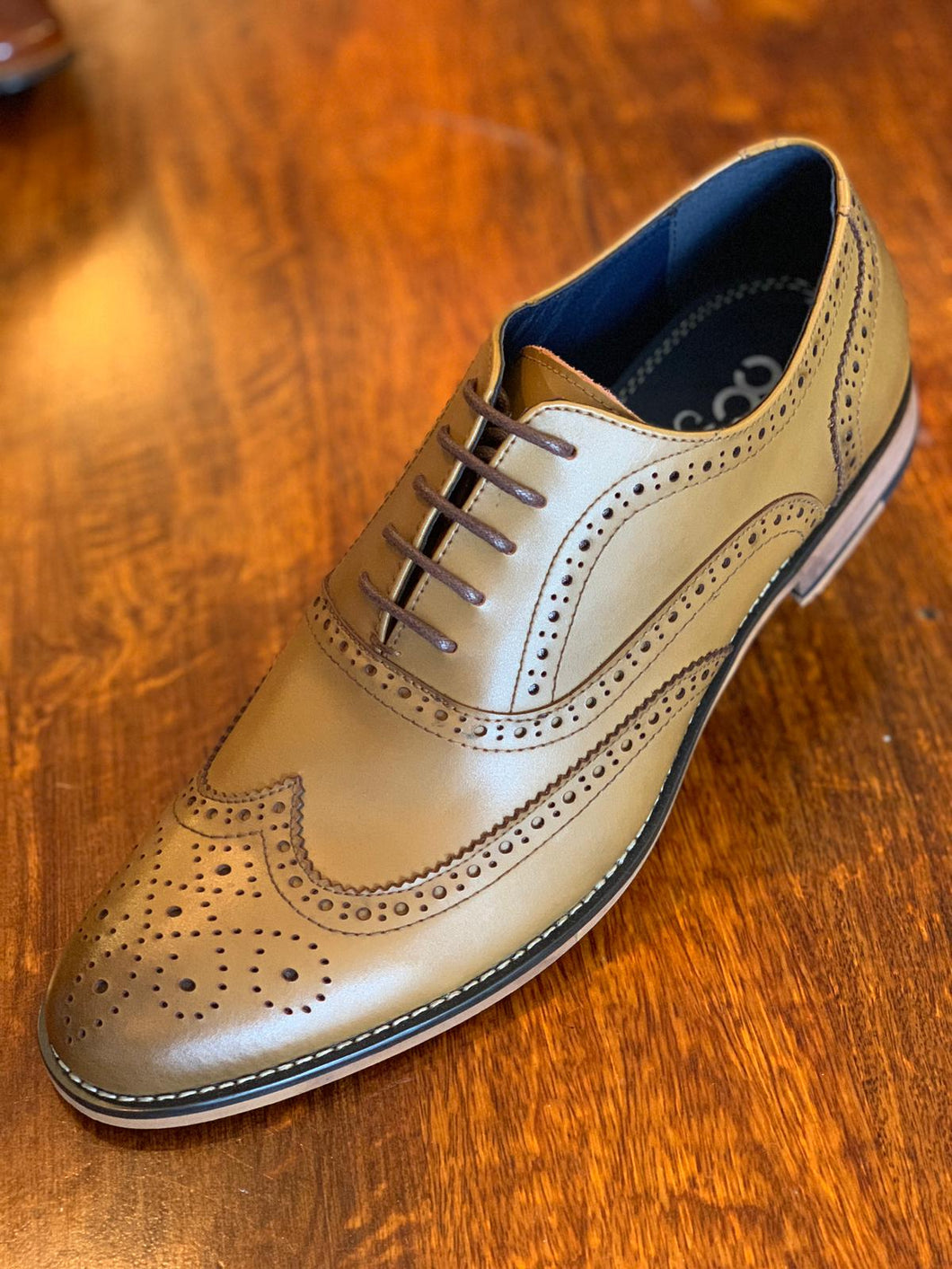 Classic Oxford Tan Brogue. Perfect footwear for a suit or jeans