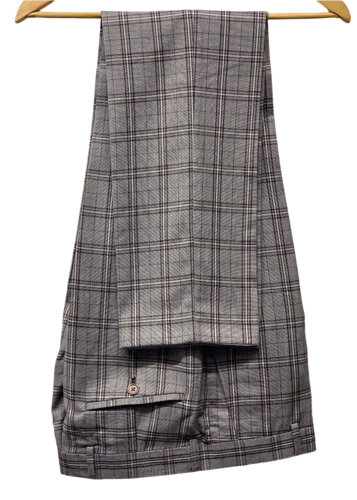 Robert Simon Grey Windowpane Check Trousers. Formal attire available from Suave Owl in the heart of Bath