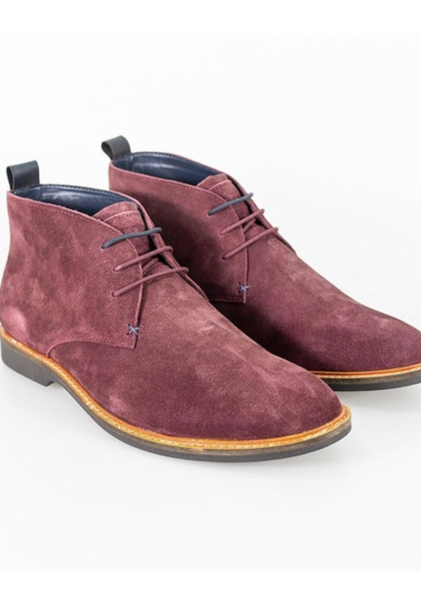 Cavani Sahara Desert Boots Burgundy