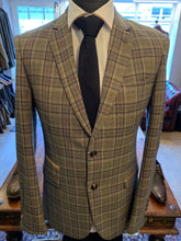 Load image into Gallery viewer, Marc Darcy Enzo Checked Jacket and textuerd white shirt complete with navy knit style tie
